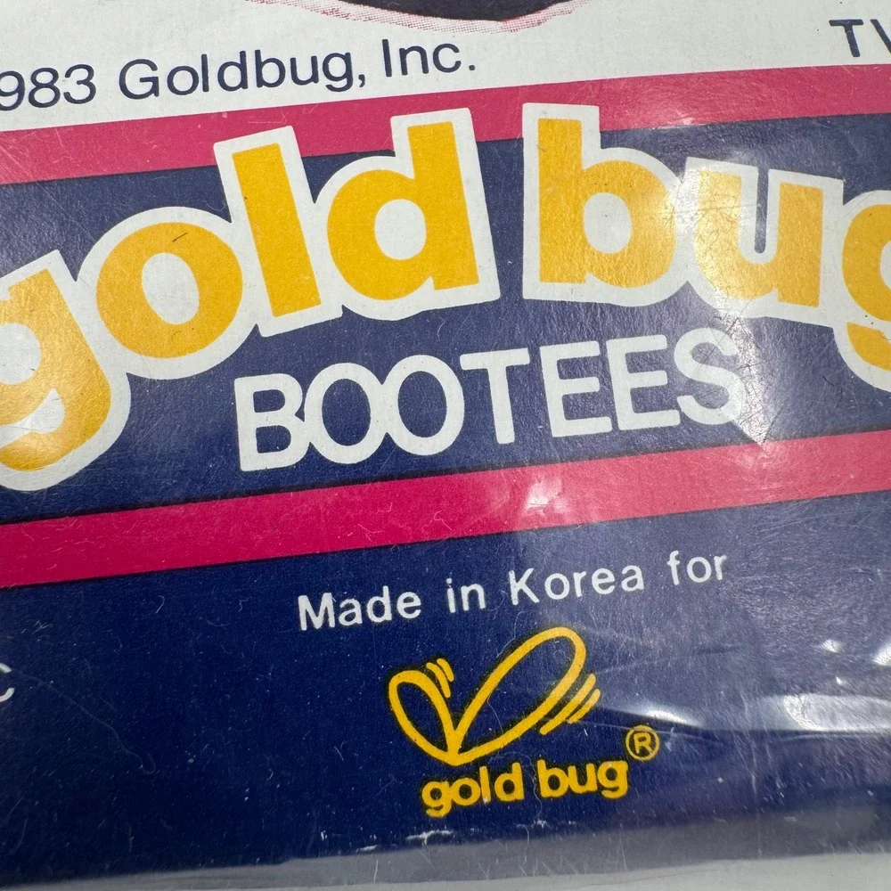 Vintage Goldbug Bootee Socks 2 Pair Pack Baby Infant 0-9 Months 12-24 Months NOS